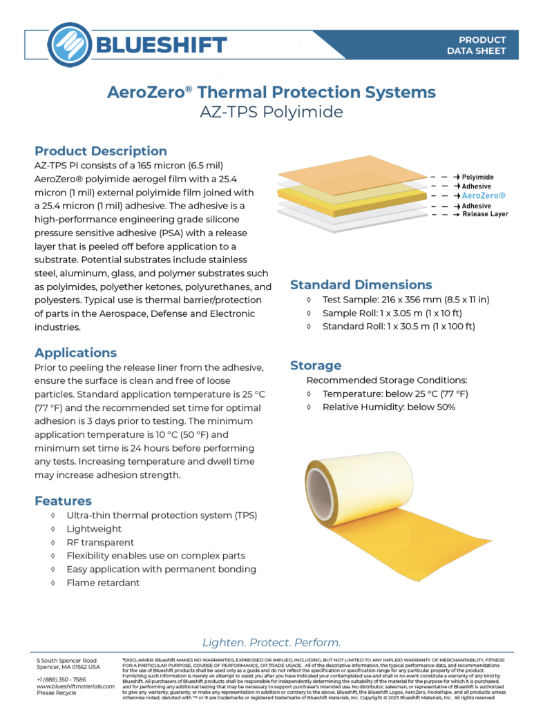 AeroZero Polyimide Thermal Protection System
