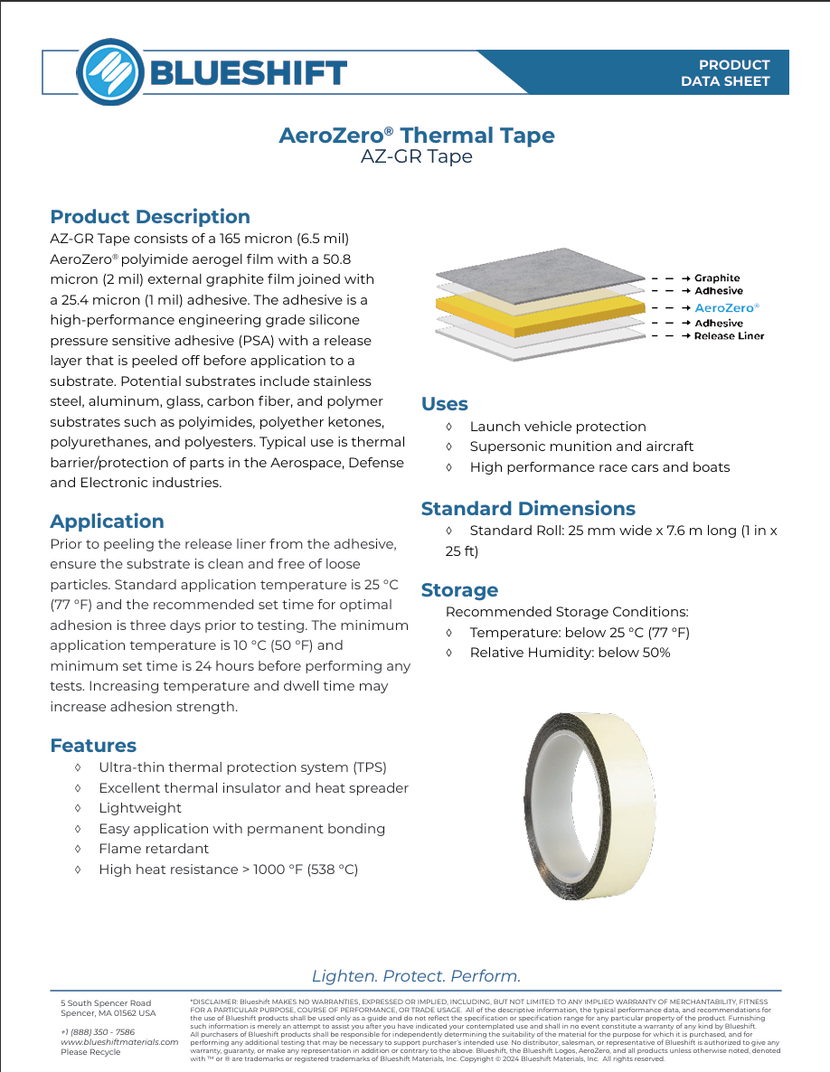 Technical Data Sheets - Blueshift