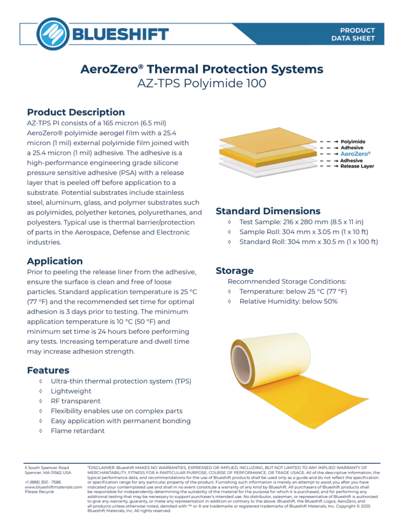 AeroZero- Thermal Protection System - AZ-TPS Polyimide 100