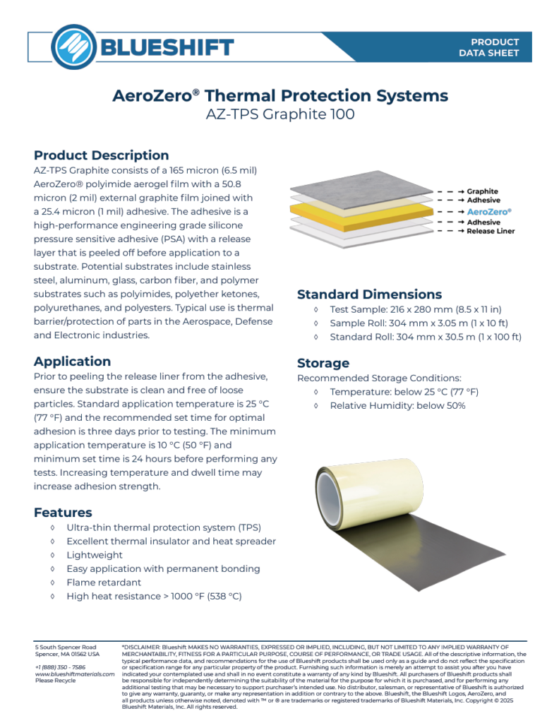 AeroZero Thermal Protection Systems, AZ-TPS Graphite 100