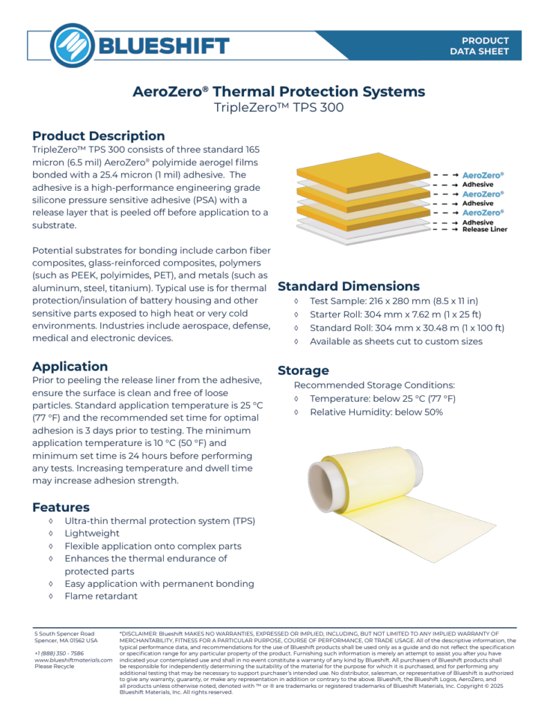 AeroZero Thermal Protection Systems, TripleZero TPS 300