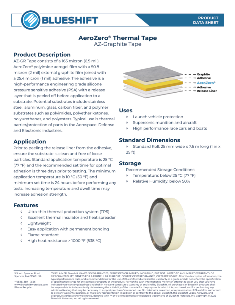 AeroZero Thermal Tape, AZ-Graphite Tape