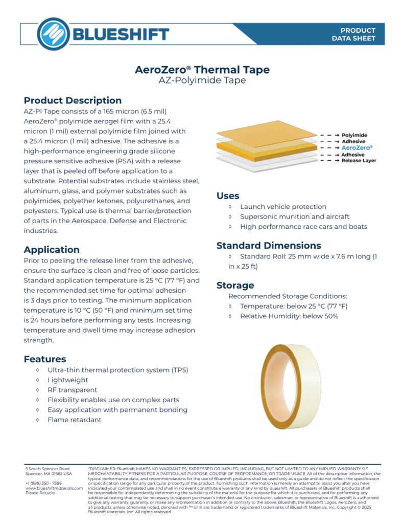 AeroZero Thermal Tape, AZ-Polyimide Tape