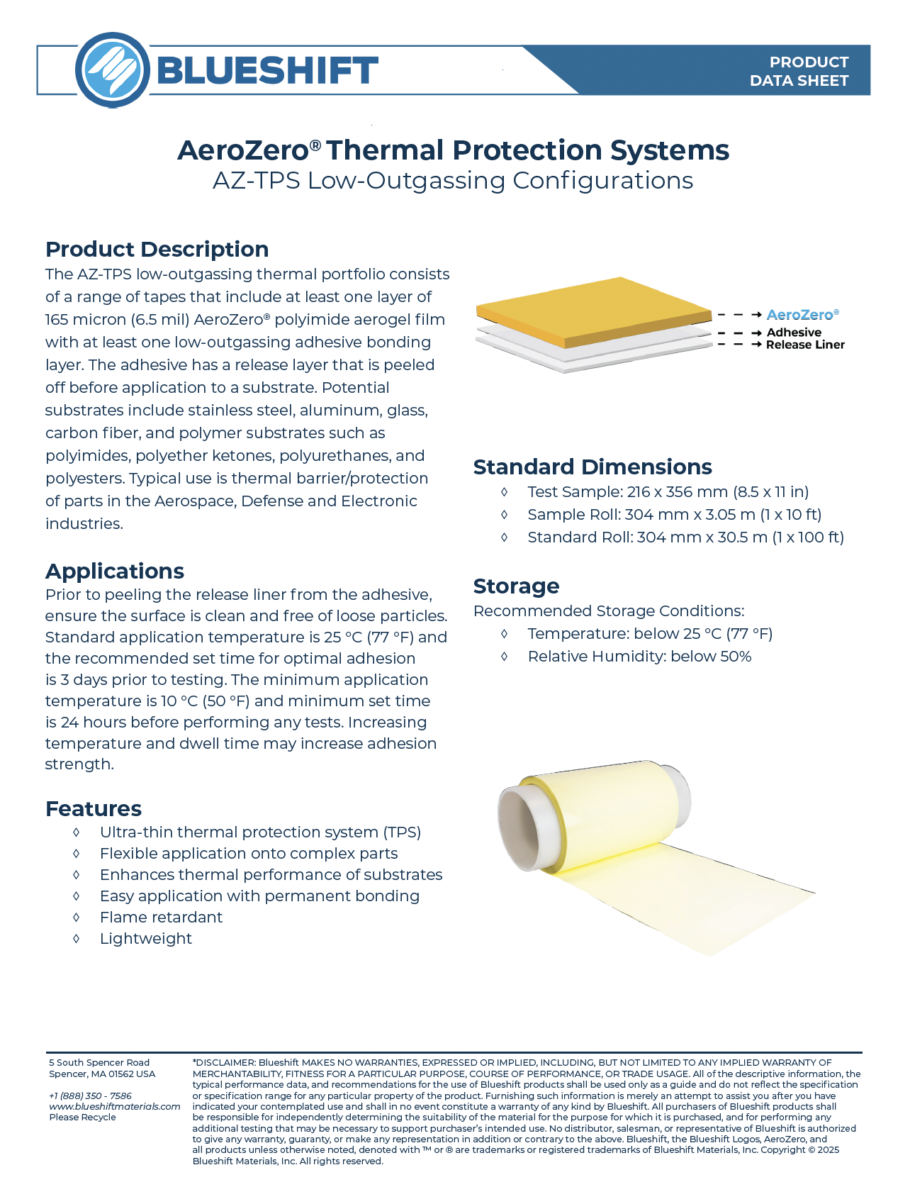 Technical Data Sheets - Blueshift